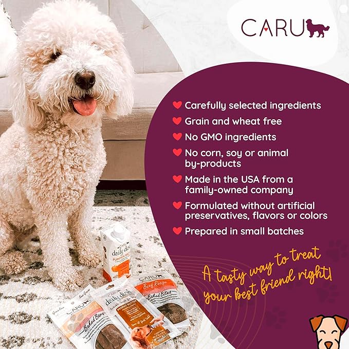 Caru - Soft n’ Tasty Baked Bites - Salmon Bites Dog Treats - Flavorful Training Treats - 4 oz Bags - Pack of 3