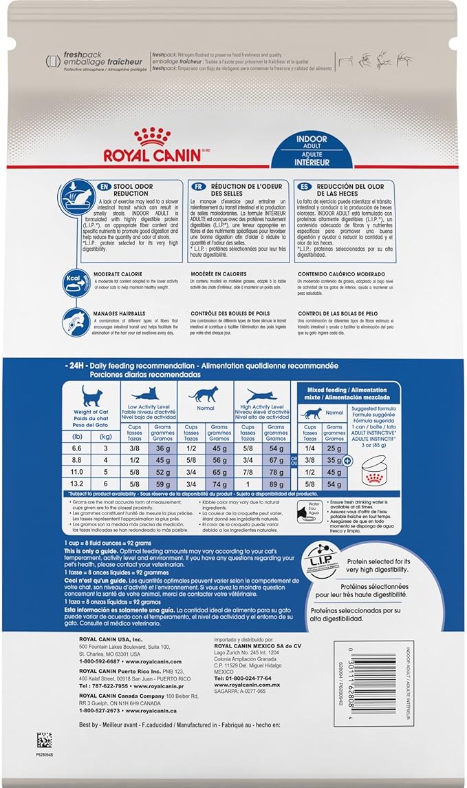 Royal Canin Feline Health Nutrition Indoor Adult Dry Cat Food, 7 lb Bag