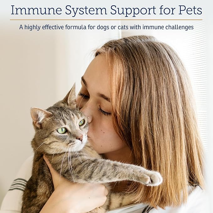 Rx Vitamins Liquid Immuno - with L-Lysine for Cats and Dog Health - Reishi Mushroom Supplement for Dogs & Cat Immune Support - Vitamins for Dogs and Dog Eye Supplements with Lutein - Chicken (2oz)