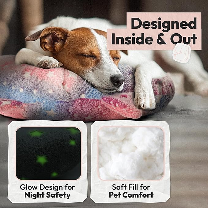 Calming Dog Pillow, Glow in The Dark, Soft Question Mark Shape for Dogs, Kids, Adults - Washable, Cozy Body Pillow Bed Gift (L Pink)