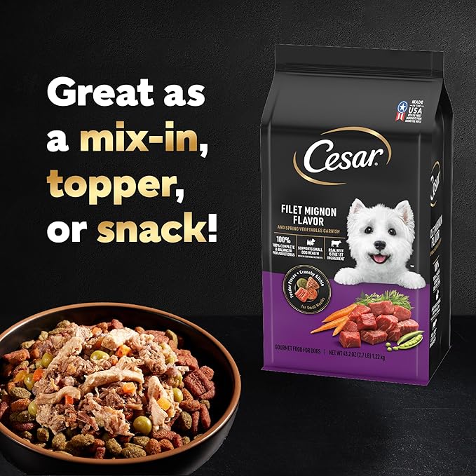 Cesar Simply Crafted Beef, Chicken, Purple Potatoes, Peas & Carrots Wet Complement, 8.82 oz. Pouch (6 Count)