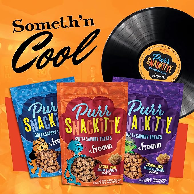 Fromm PurrSnackitty Liver Flavor Snackitties Treats - Premium Soft & Savory Cat Treats - Pack of (3) 3 oz Bags