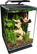 Marineland Portrait Glass LED Aquarium Kit, 5 Gallons, Hidden Filtration,Black