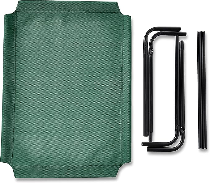 Amazon Basics Cooling Breathable Elevated Dog Bed with Metal Frame for Medium Dogs, 43 x 26 x 7.5 Inch, Green