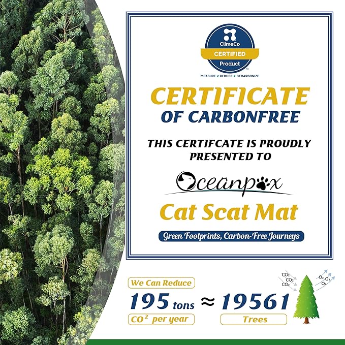 8.5 X 6.5 Inch Scat Mat for Cats with 12 Garden Staples & 12 Ties, 24 Pack Cat Deterrent Mat for Garden Fence & Animal Barrier