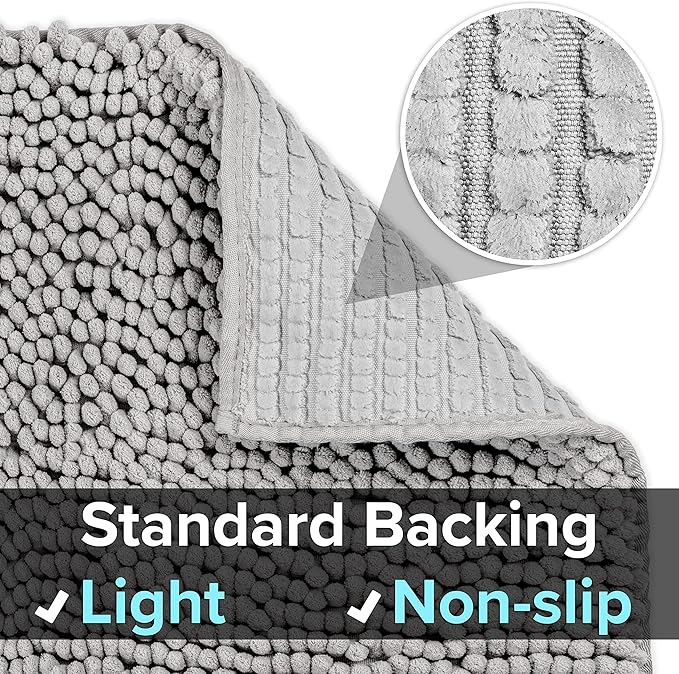 CatGuru Cat Litter Mat, Medium, Extra Large, XXL, Waterproof Litter Box Mat, Non Slip Kitty Litter Mat, Machine Washable Litter Trapping Mat, Soft Litter Tray, Cat Stuff (XL, Grey/Standard)