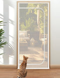 BFNN Cat Screen Door, Extra Tall Cat-Proof Mesh Gate, Fit Door Size 36'' x 82'', Anti-Cat Scratch Mesh with Zipper Closure, for Living Room, Kitchen, Bedroom (White)