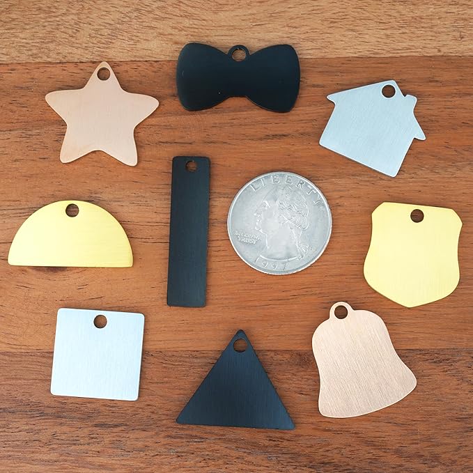 Ultra Joys Cat ID Tag Personalized Pet Tags, Durable Stainless Steel Small Pet Mini Dog Cat Tag Lightweight - Shield Tag in Gold