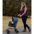 Pet Gear Travel Lite Plus Stroller, Compact, Easy Fold, No Assembly Required, Large Wheels for Cats and Dogs up to 15 pounds, Midnight