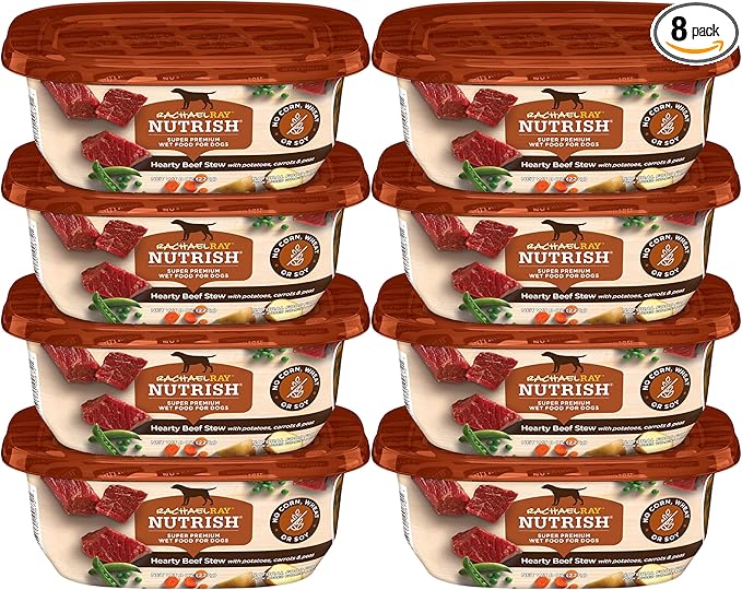 Nutrish Rachael Ray Wet Dog Food Hearty Beef Stew, 8 oz. Tub, 8 Count