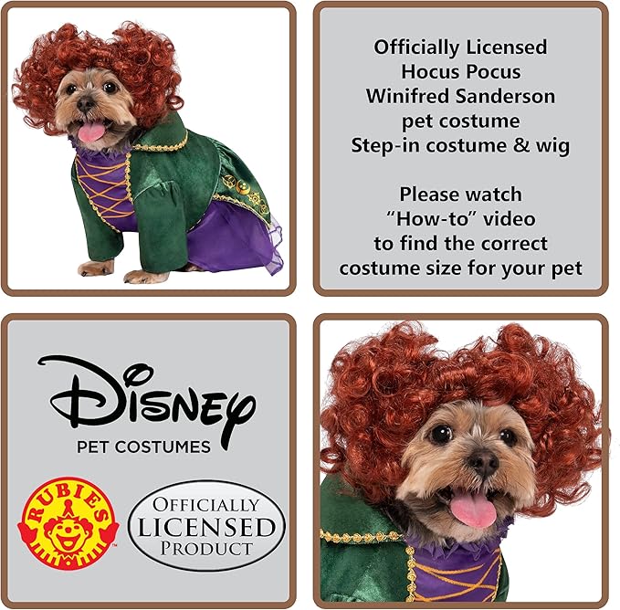 Rubies Disney Hocus Pocus: Winifred Sanderson Pet Costume for For Dogs or Cats, Large