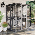 70 Inch Outdoor Walk-in Cat Enclosure with Window, Waterproof Roof Cattery with Bridge and Scratching Post Outdoor Patio Cat Playpen, Grey