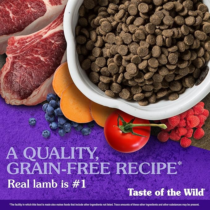 Taste of the Wild Sierra Mountain Grain-Free Canine Recipe with Roasted Lamb Dry Dog Food for All Life Stages, Made with Protein from Real Lamb and Guaranteed Nutrients And Probiotics 5lb