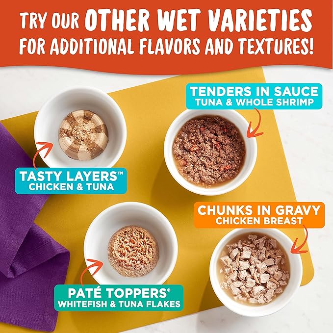 Meow Mix Tenders in Sauce Wet Cat Food, Chicken & Liver, 2.75 Ounce Cup (Pack of 12)