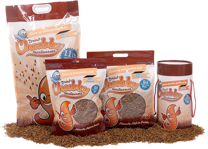 Chubby Dried Mealworms | 4 lbs | High-Protein Non-GMO Treats for Chickens, Ducks, Wild Birds & Backyard Pets