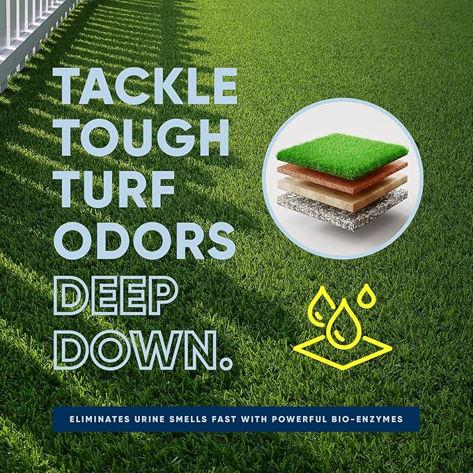 Eco Strong Outdoor Odor Eliminator Outside Dog Urine Enzyme Cleaner Powerful Pet, Cat, Animal Scent Deodorizer | Professional Strength for Yard, Turf, Kennels, Patios, Decks (128 OZ)