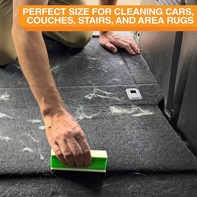 FurDozer Pet Hair Remover & Auto Detailing Tools - Cat & Dog Hair Remover for Carpets, Car Interiors, Couches, Bedding, & Pet Furniture (Green, X3 PRO - 5" Long)
