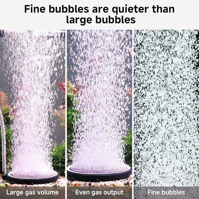 hygger Air Stone for Aquarium: Quiet High Dissolved Oxygen Diffuser Kit for Freshwater or Saltwater Fish Tank and Hydroponic Air Pump-Disc 4 x 4 Inch Air Bubble Stone