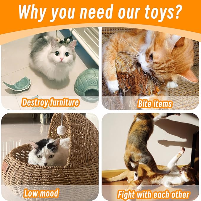 Catnip Toys for Indoor Cats, 5 Pack Cat Toys for Cats, Fluffy Catnip Toys for Chewing Playing, Interactive Kitten Toys, Catnip Filled Kitty Chew Teething Toys, Cat Chew Toys, Vegetable,5 pcs