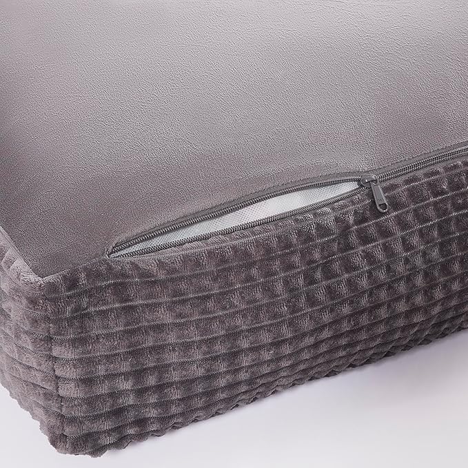 Modern Threads Ultra Plush Orthopedic Memory Foam Pillow Bed for Large Dogs with Supportive Filling and Stylish Textured Design, Charcoal, (42" L x 30" W x 5" Th)