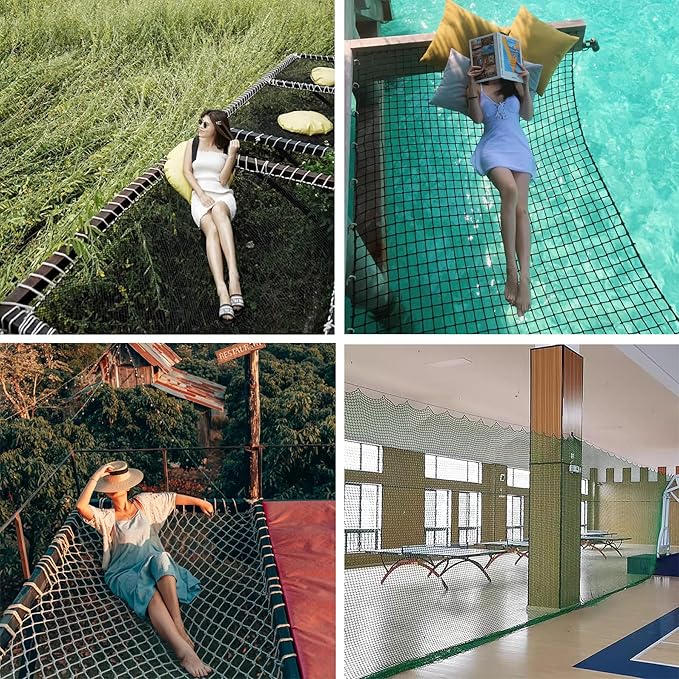 Store Partition Net In Black Knotless Polyester,Scenic Area Fall Protection Nets Mesh Hammock,Balcony Stairs Safety Protective Netting,Kids Playground Fence R(Size:2M×9M(6.5FT×29.5FT),Color:Black)
