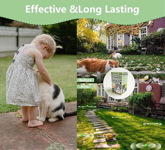 Cat Repellent Balls for Outdoor- Peppermint & Lemongrass Oil Deterrent Balls - Stop Cats from Scratching Furniture, Yard, Plants,Cars,Long-Lasting Protection（12 Pack and 6 Bags）