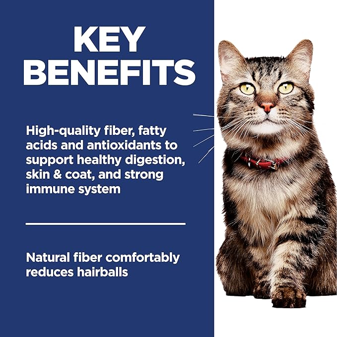 Hill's Science Diet Hairball Control, Senior Adult 7+, Hairball Control Support, Dry Cat Food, Chicken Recipe, 15.5 lb Bag