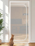 BFNN Cat Screen Door, Extra Tall Cat-Proof Mesh Gate, Fit Door Size 32'' x 80'', Anti-Cat Scratch Mesh with Zipper Closure, for Living Room, Kitchen, Bedroom (White)