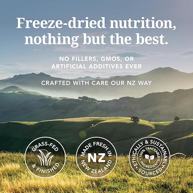 K9 Natural Lamb and Venison Freeze Dried Dog Food, High-Meat and Natural Complete Meal or Meal Toppers for Dogs, Grass-Fed Lamb and Venison from New Zealand, Grain-Free, GMO-Free, 17.6 Ounces