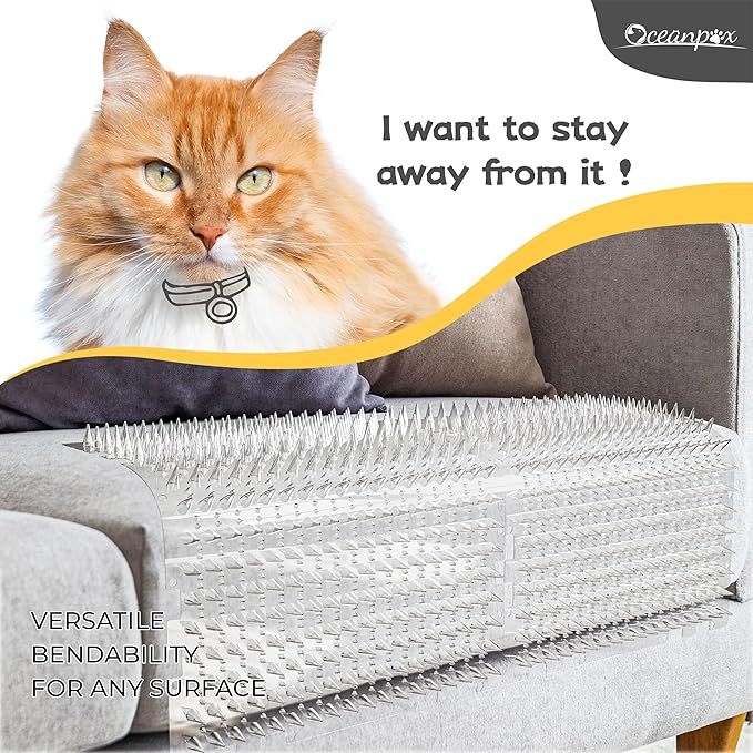 Bundle of 12 Pack Cat Scat Mat with Spikes and 12 Pack Cat Deterrent Mat Outdoor Indoor