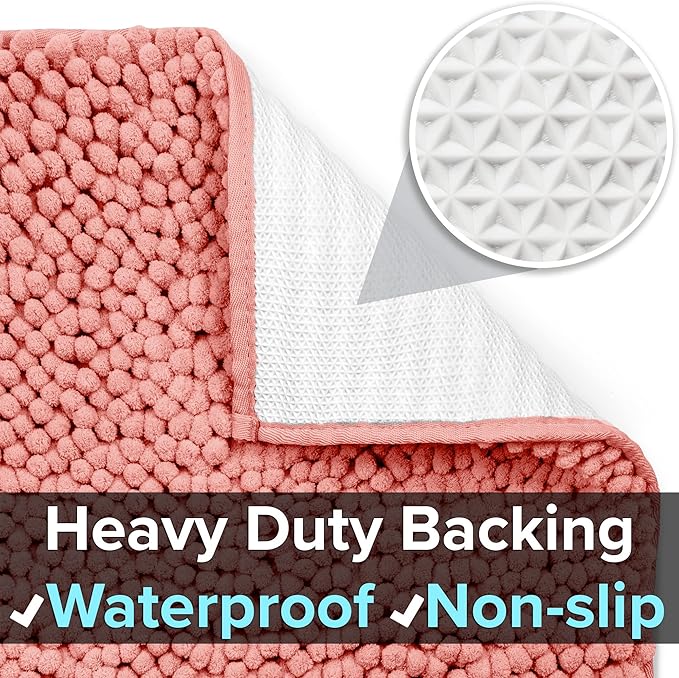 CatGuru Cat Litter Mat, Medium, Extra Large, XXL, Waterproof Litter Box Mat, Non Slip Kitty Litter Mat, Machine Washable Litter Trapping Mat, Soft Litter Tray, Cat Stuff (XXL, Coral/Heavy-Duty)