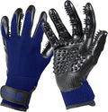 H HANDSON Pet Grooming Gloves - Patented #1 Ranked, Award Winning Shedding, Bathing, & Hair Remover Gloves - Gentle Brush for Cats, Dogs, and Horses (Blue, Small)