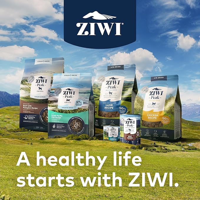 ZIWI Peak Beef Dry Dog Food Bundle- Steam & Dried Beef w/Pumpkin (28.8oz) + Air-Dried Beef (16oz)
