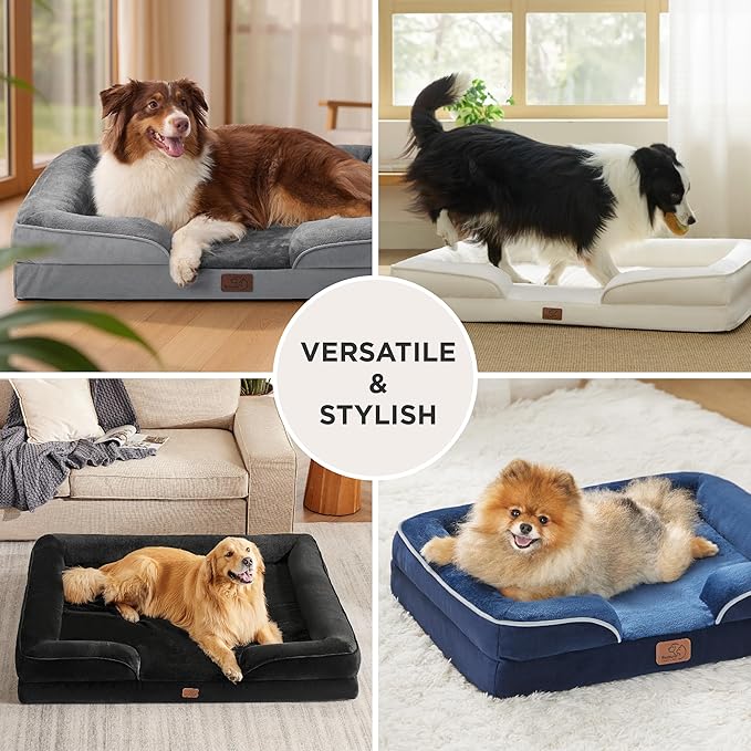 Bedsure XXL Orthopedic Dog Bed for Extra Large Dogs - Waterproof Giant Dog Cat Bed, Comfort Dogs Couch Sofa with Washable Removable Cover, Pet Bed with Nonskid Bottom, Boreal Canopy Green, 52"