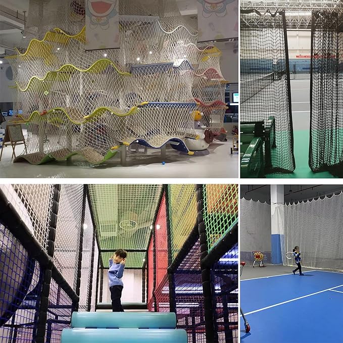 Store Partition Net In Black Knotless Polyester,Scenic Area Fall Protection Nets Mesh Hammock,Balcony Stairs Safety Protective Netting,Kids Playground Fence R(Size:8M×9M(26.2FT×29.5FT),Color:Black)