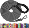NTR Heavy Duty Dog Leash, Black 10MM 15FT Training Leash with Swivel Lockable Hook and Comfortable Padded Handle, Dog Lead for Walking, Hunting, Camping, Backyard for Small Medium and Large Dogs