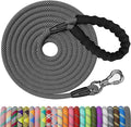 NTR Heavy Duty Dog Leash, Black 30FT Reflective Dog Leashes with Swivel Lockable Hook and Comfortable Padded Handle, Puppy Leash for Walking, Hunting, Camping, Backyard for Small Medium and Large Dogs