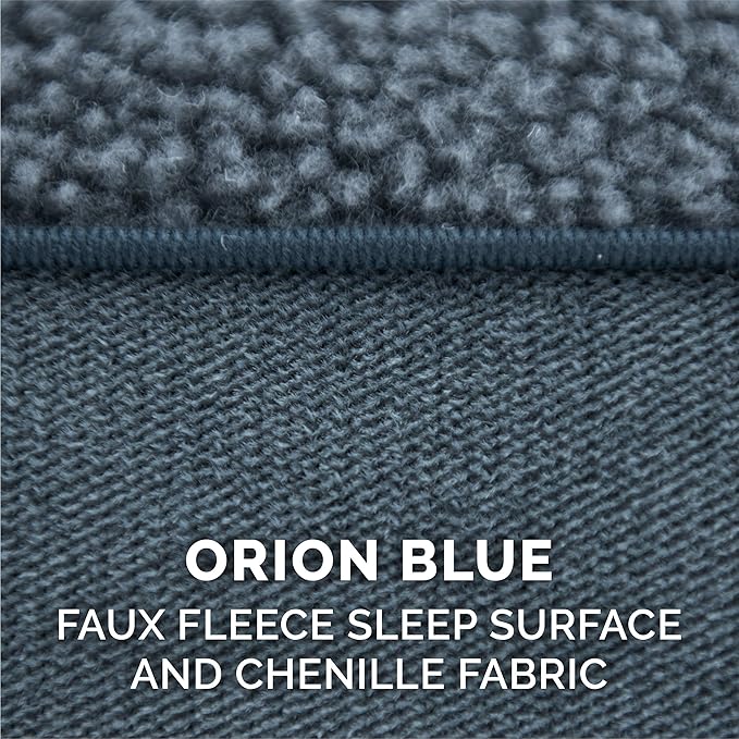 Furhaven Replacement Dog Bed Cover Sherpa & Chenille Sofa-Style, Machine Washable - Orion Blue, Large
