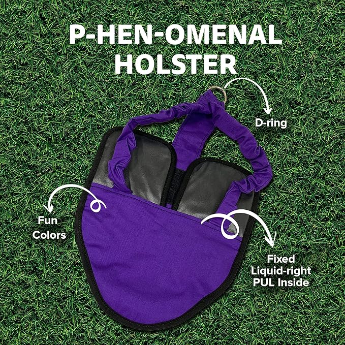 Hen Holster, Wrap-Around Chicken Diapers, Comfy Chicken Diapers for Hens & Roosters, US-Made Chicken Diaper, Must-Have Chicken Accessories, with Sewn-in Liner, XL, Purple - Crazy K Farm