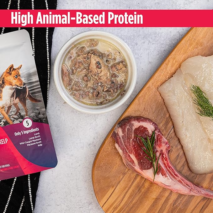 Nulo Freestyle Lamb, Mackerel, & Kelp in Broth Real Meat Dog Food Topper, 2.8 Ounce (Pack of 24)