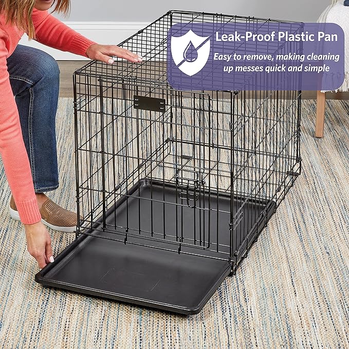 MidWest Homes for Pets 22-Inch iCrate for Extra-Small Breeds, Up to 15 lbs, Single Door Folding Dog Crate with Divider Panel, Leak-Proof Tray & Secure Latch, Portable, Durable & Easy to Assemble